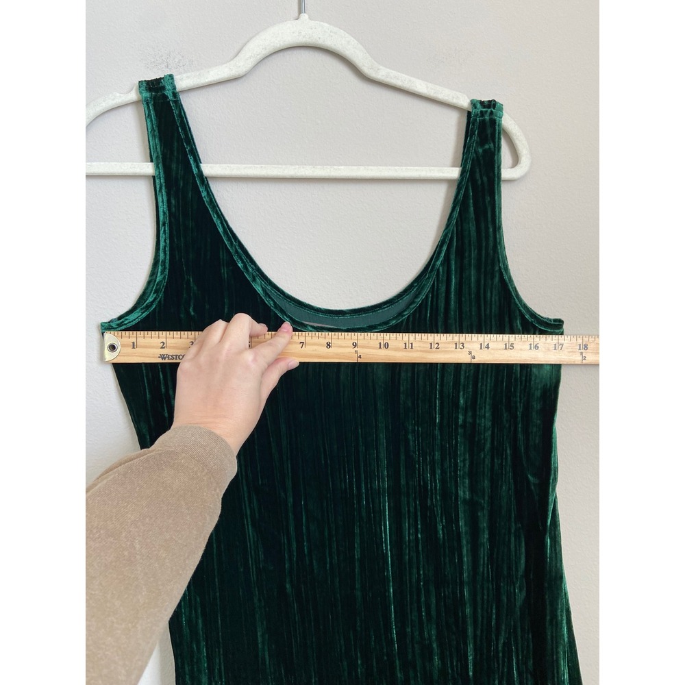 Enza Costa Velvet Maxi Dress Emerald Green Silk Viscose Sleeveless Size Medium - Picture 4 of 6